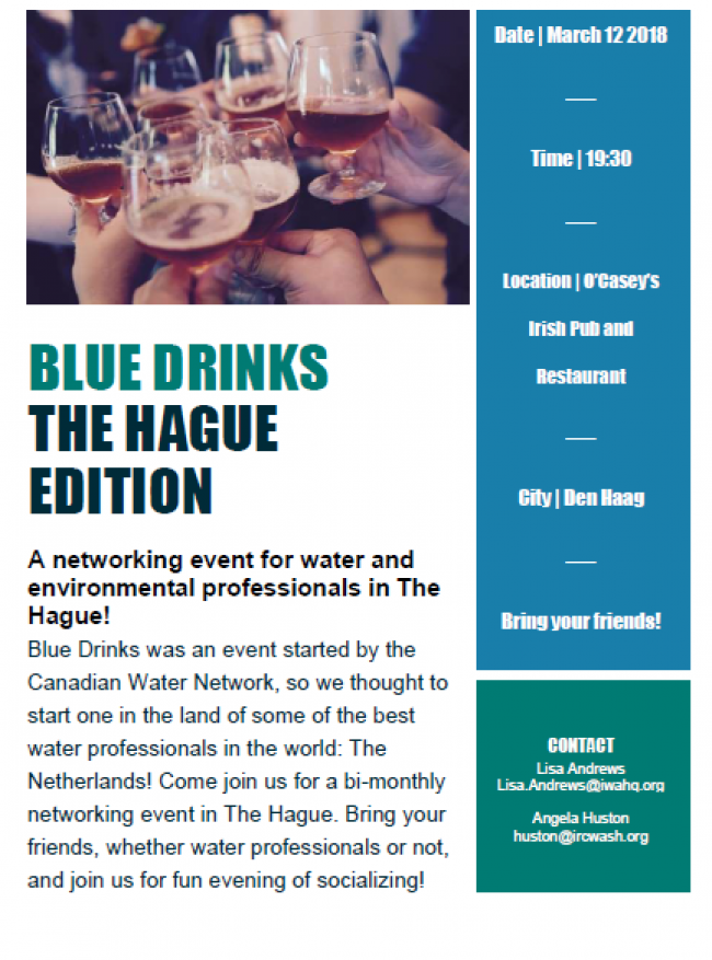 Blue Drinks The Hague invitation card