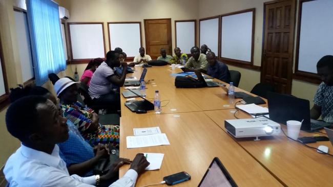 Participants at workshop on the National Monitoring and Evaluation (M&amp;E) system in Liberia, Dec 2017