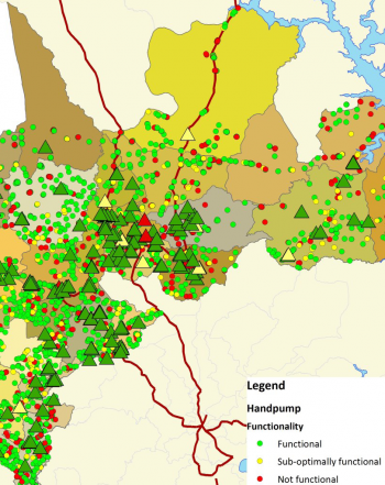 Water point map of Brong Ahafo region, Ghana