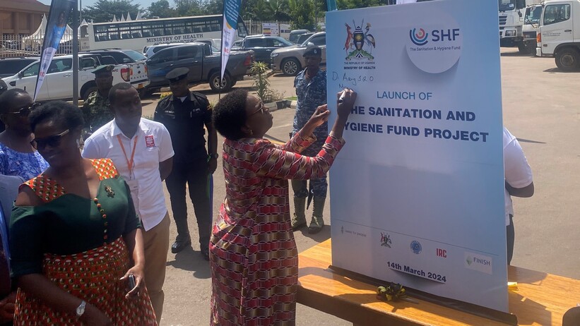Health Minister Dr Jane Ruth Acieng launches sanitation week and SHF project at Kampala, 14 March 2024